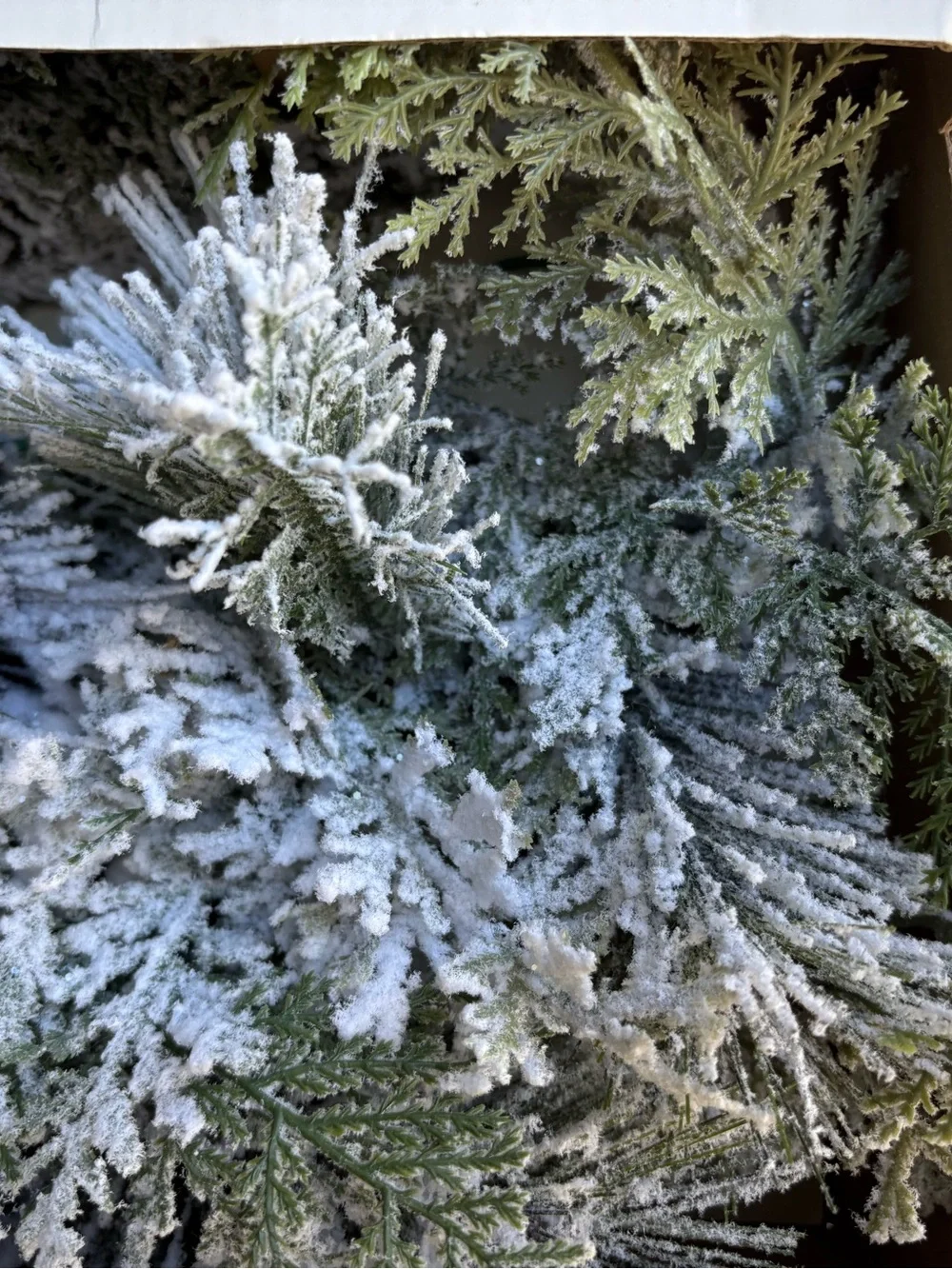 6 ft  Snowy Faux spruce garland from Threshold